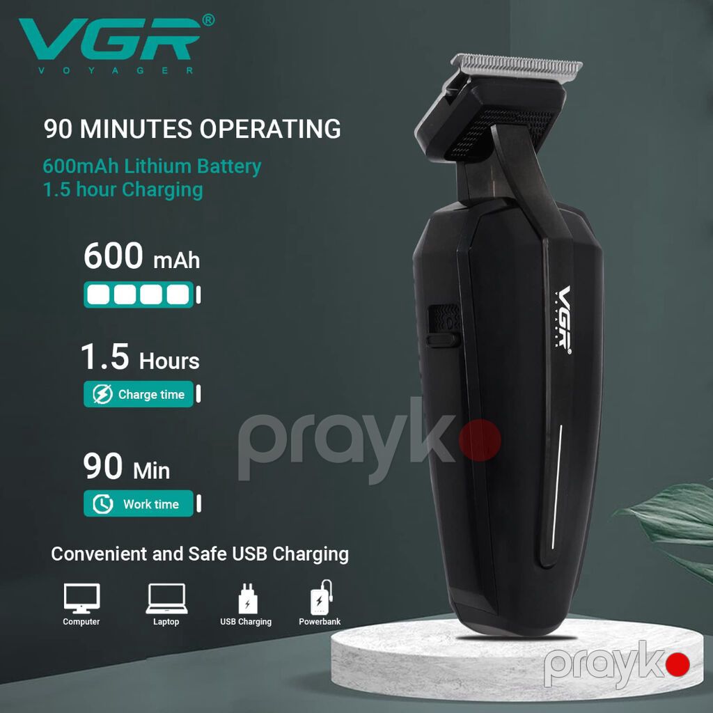 VGR 952 Saqqal üçün professional taəraş aparatı (1.5\3\6\9mm) 600mAh — Saç kəsmə maşınları, Bakı (2)