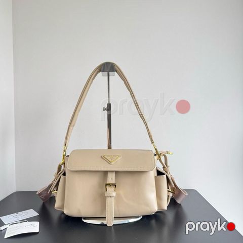 Kross-bodi çanta, bej, təbii dəri, 30x22 sm — Bakı
