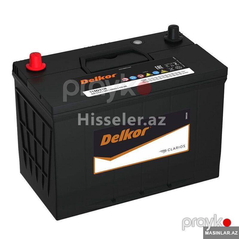 Akkumulyator Delkor 100 Ah L+ 800 A Asia 115d31r — Akkumulyatorlar, Bakı (2)