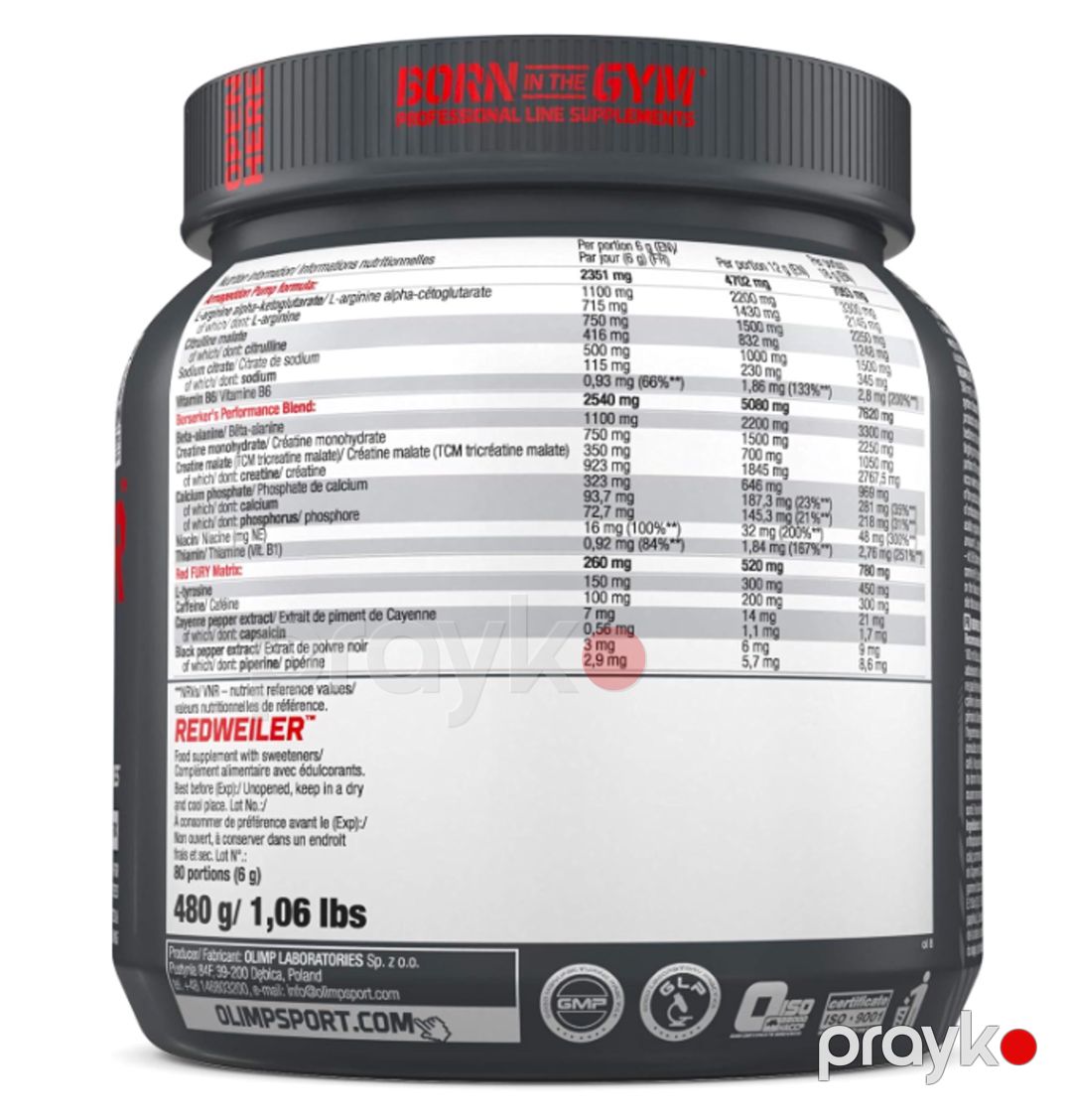 Məşq öncəsi kompleks No Brand Redweiler 480 g — Mallar, Bakı (2)