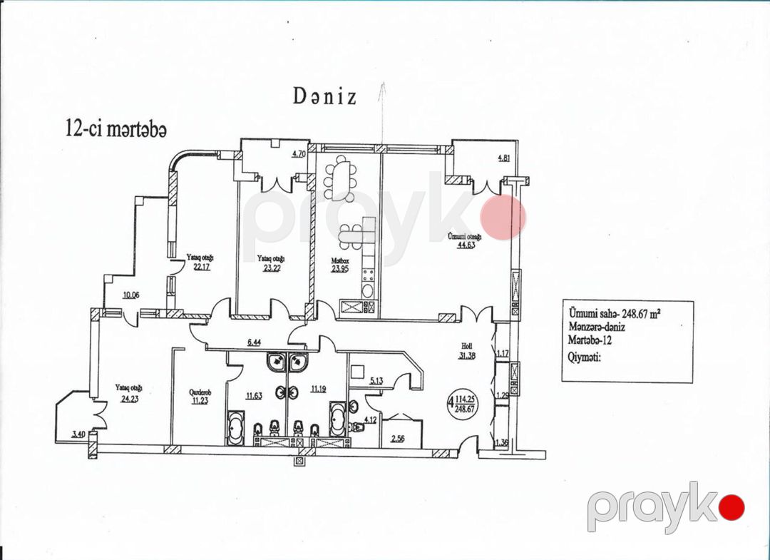 Satılır 4 otaqlı yeni tikili 248.6 m² — Mənzil, Bakı (11)