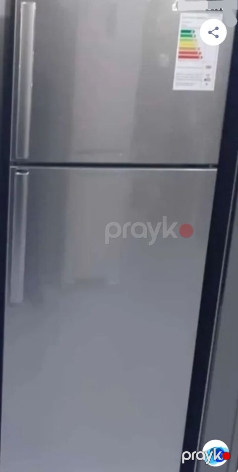 İki qapılı soyuducu (yuxarıda dondurucu bölmə) – paslanmayan polad — Bakı