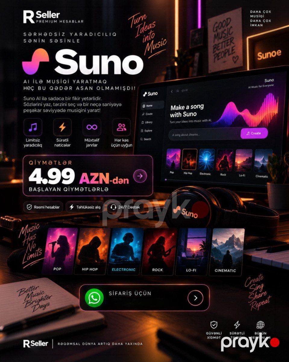 Suno AI Premium — Oyunlar, konsollər və proqramlar, Bakı (2)