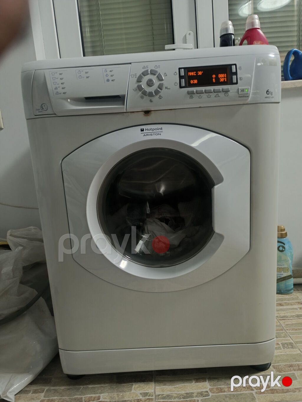Paltaryuyan maşın Hotpoint Ariston, 6 kq, Təmirə ehtiyacı var, Avtomat, Qurutmasız — Çamaşır maşınları, Bakı (3)