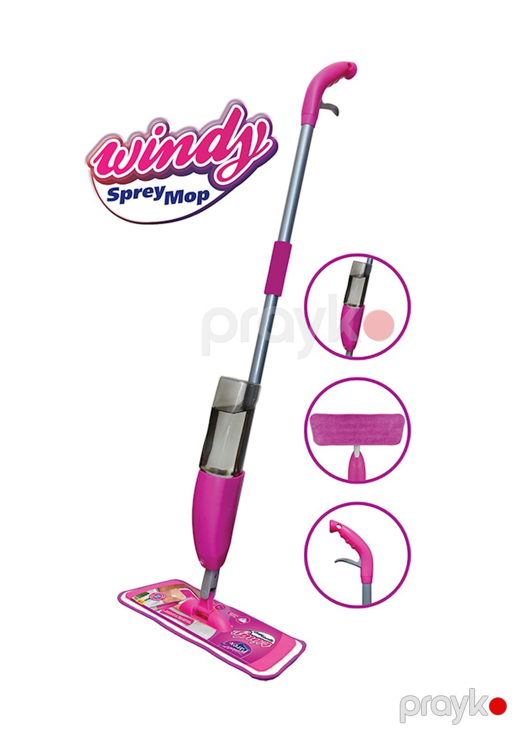 Lif süpürgə sprey ilə Parex Windy Mop, plastik/mikrofibra/metal, bənövşəyi — Mallar, Bakı (2)
