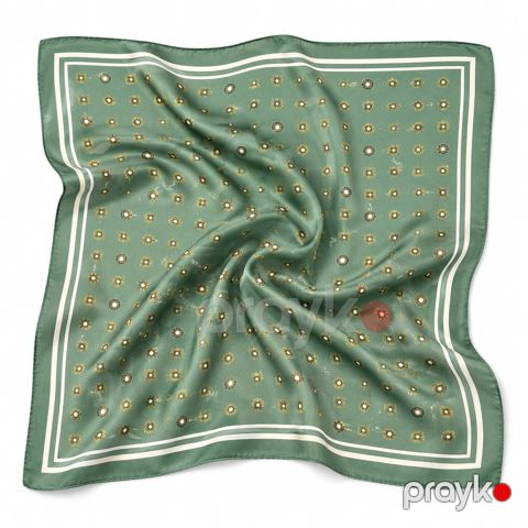 Qadınlar üçün yaylıq 0133, yaşıl, parça, 45x45 sm — Bakı