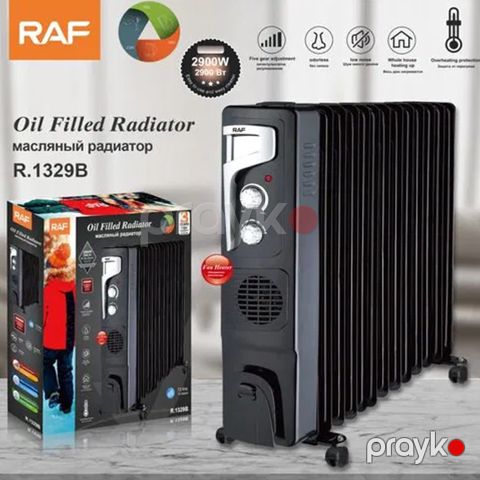 RAF R.1329B 13 kanallı fərli yağ radiatoru qara 2900W — Bakı