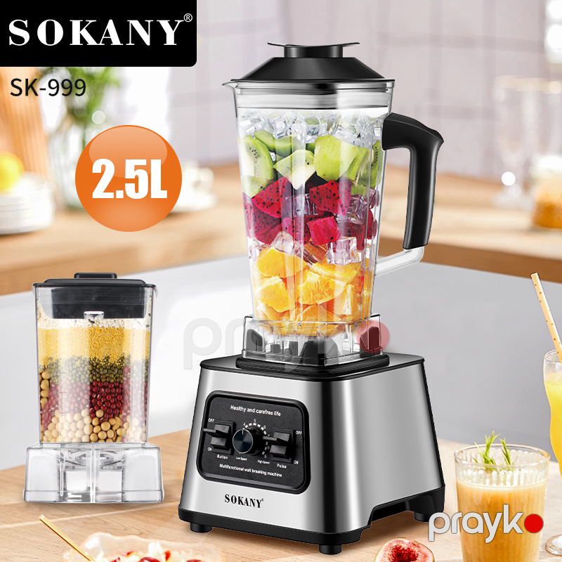 Sokany 999 6000W Professional Blender – 2.5L Tutum, Sürətli Şirə və Smoothie Hazırlama — Blenderlər, xırdalayanlar və mikserlər, Bakı (2)