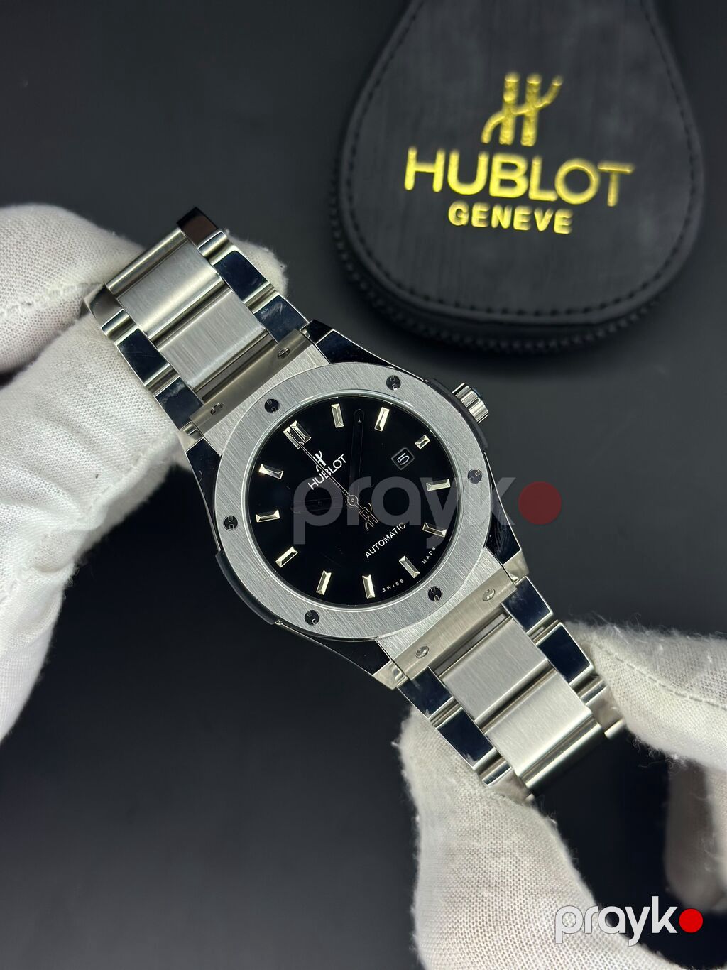 Marka: *Hublot* Parlaq gümüşü korpus Mineral Kristal şüşə — Qol saatları, Bakı (3)
