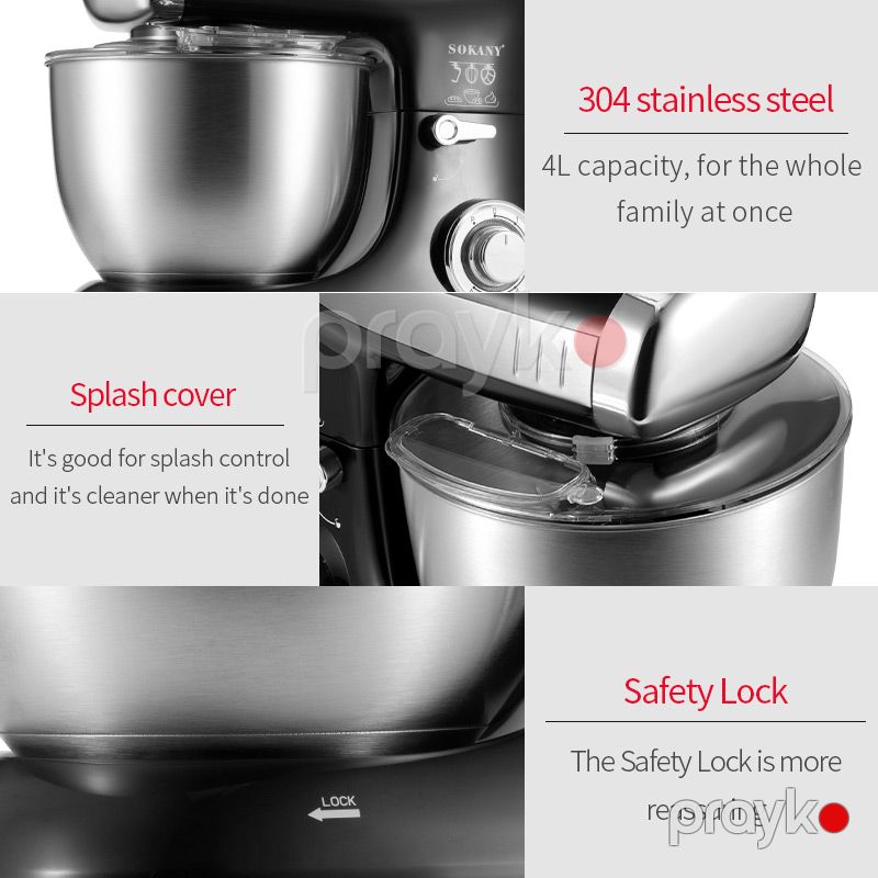 Çoxfunksiyalı Sokany SK-267 Stand Dough Mixer Mətbəx Mikseri – Fırlanan Sistemli Xəmir Yoğuran — Blenderlər, xırdalayanlar və mikserlər, Bakı (3)