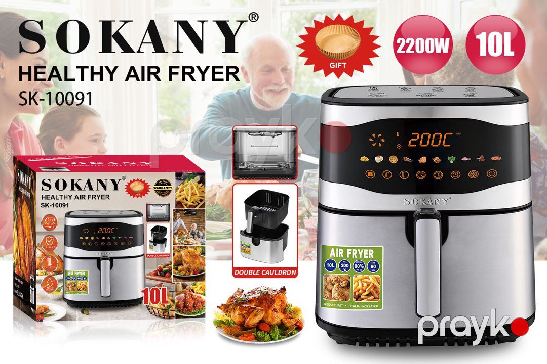 2024 Yeni Dizayn 10L Smart Digital Air Fryer 2200W – Üst və Alt İkili Qızdırma, Yağsız Bişirmə — Digər mətbəx texnikası, Bakı (4)