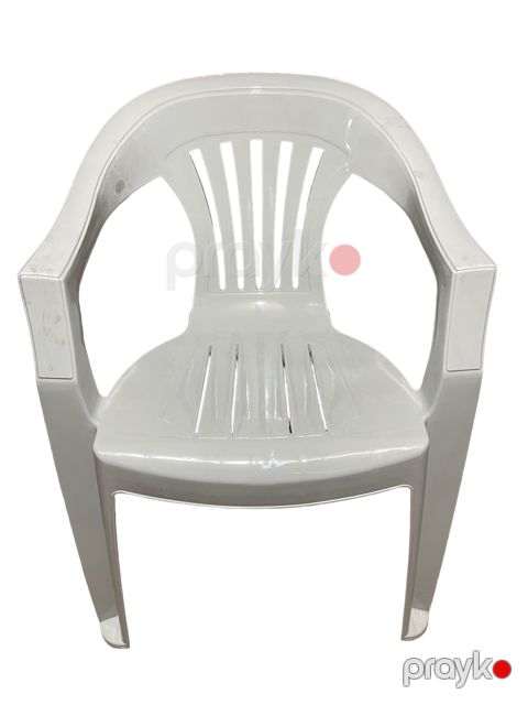 Bağ üçün kreslo Yagmur, plastik, ağ, 42x41x38 sm — Bakı