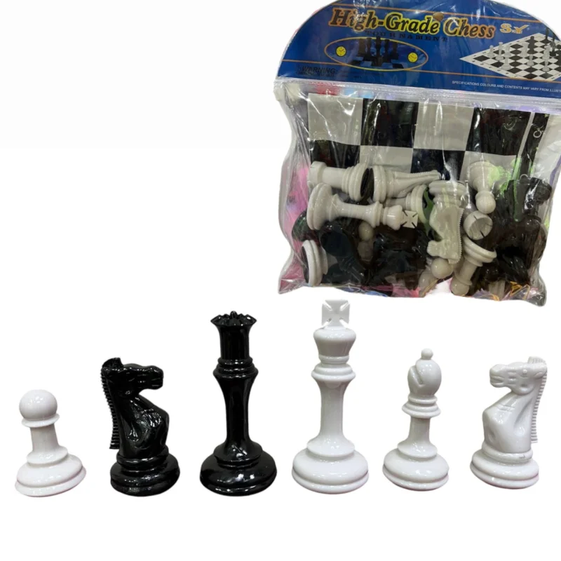 Şahmat daşları WS0882, plastik, ağ/qara — Bakı