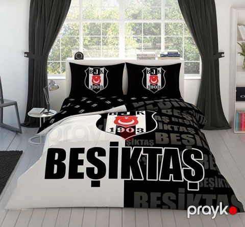 Yataq dəsti Beşiktaş FK, yorğan üzü 150х220, mələfə 160x220, yastıq üzü 50×70, birnəfərlik, satin, rəngbərəng — Bakı