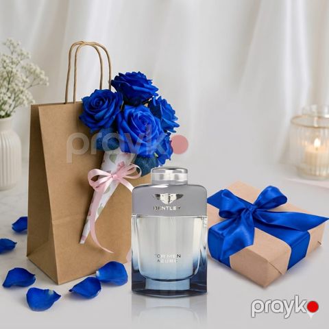 Bentley for Men Azure kişilər üçün ətir suyu 100 ml, hədiyyəlik bağlama — Bakı