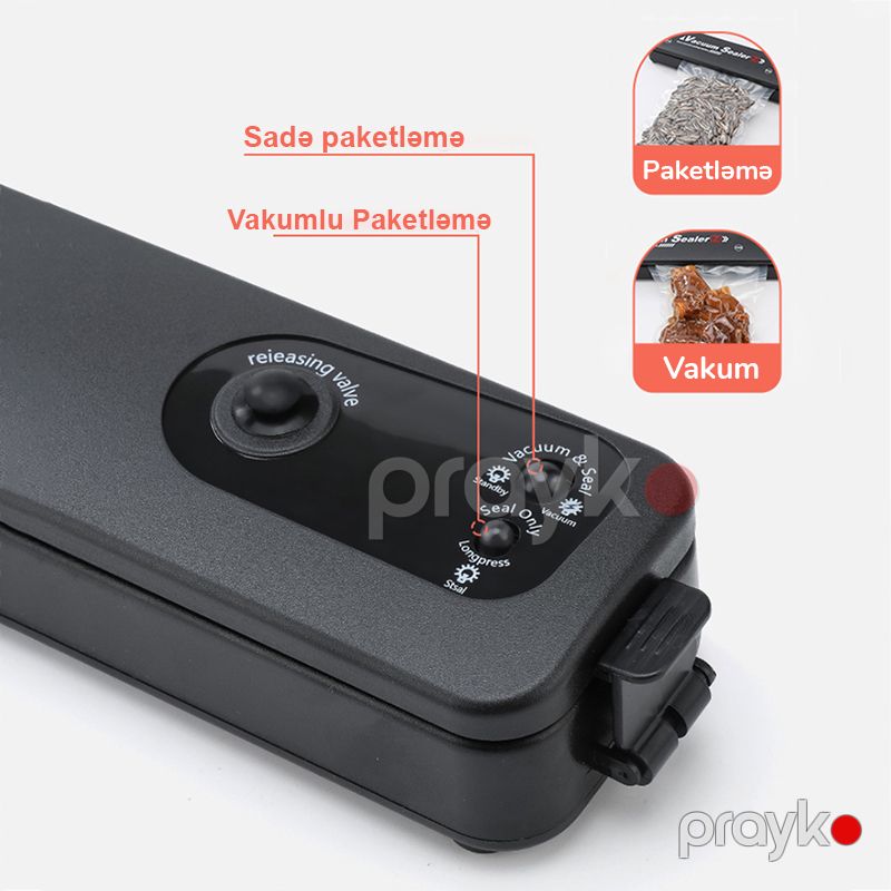 Vakuum Paketləmə Maşını – 90W Elektrikli Qida Mühürləyən + 10 Ədəd Paket Hədiyyə — Ev texnikası, Bakı (6)