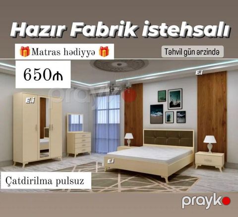 Yataq otağı mebel dəsti – Hazır fabrik istehsalı. Dəst tərkibi — Bakı