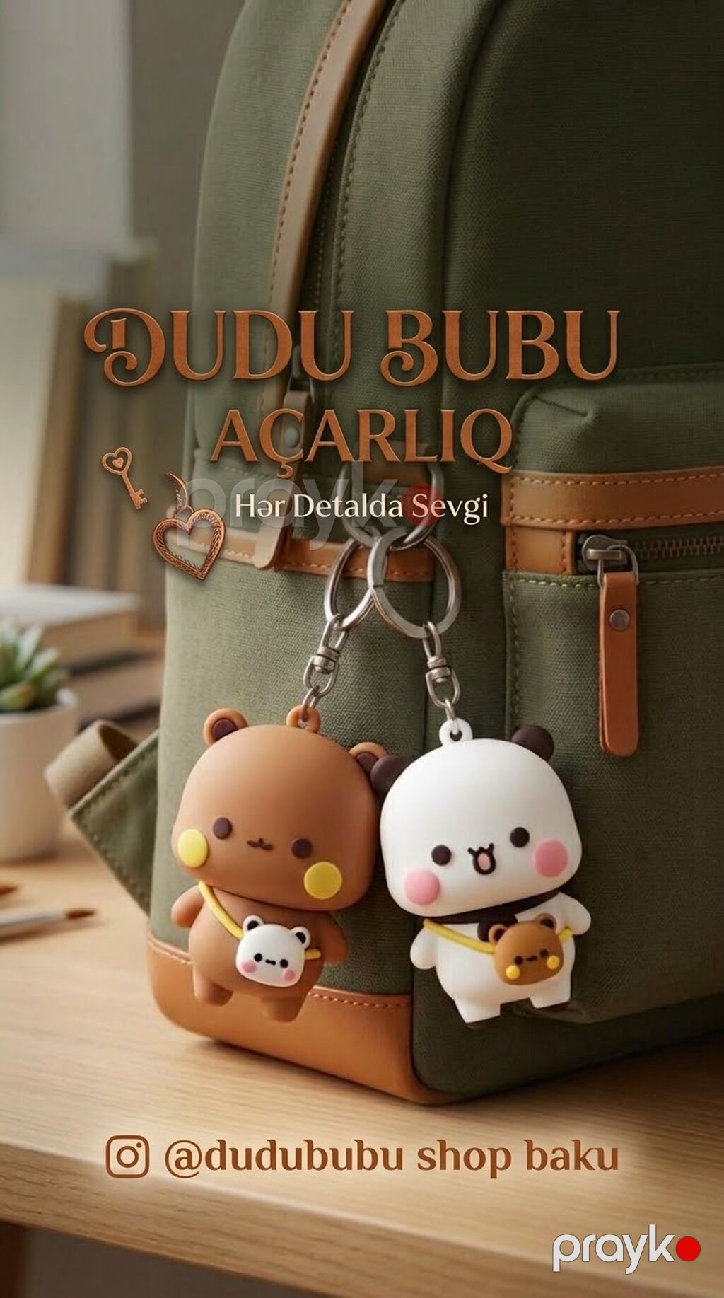 Dudu Bubu açarlıq dəsti - Sevimli Dudu VƏ Bubu fiqurları - Yumşaq — Açar əti və əti ləkəsi, Bakı (2)