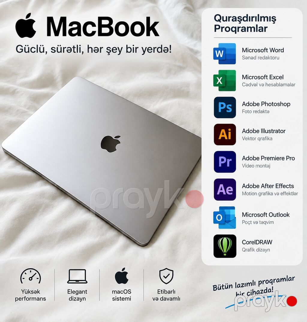 Apple MacBook Air 13.6-inch M3 8/256GB MacBook satılır — Peşəkar — Apple Macbook, Bakı (4)