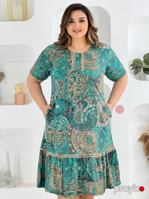 Gündəlik don No brand 5XL Firuzəyi Pambıq WB10 — Bakı