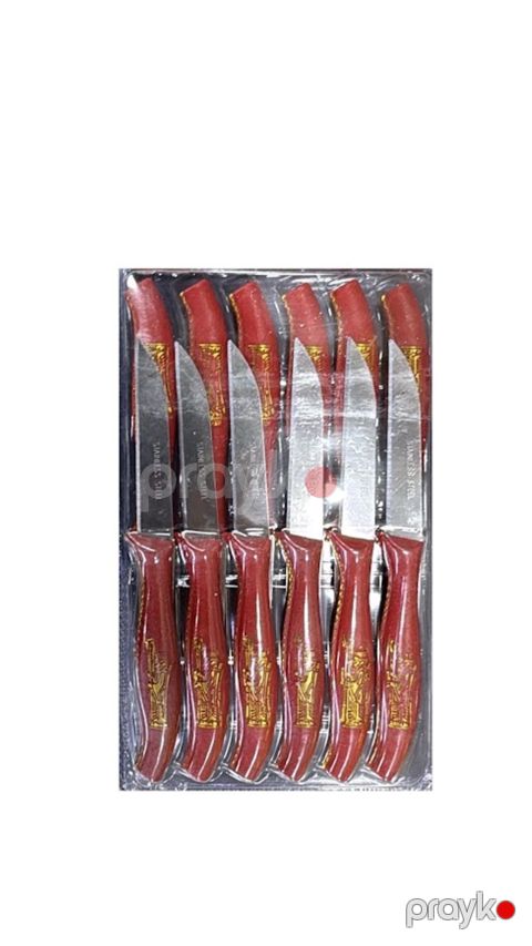 Bıçaq dəsti SL947, 12 əd, qırmızı/gümüşü — Bakı