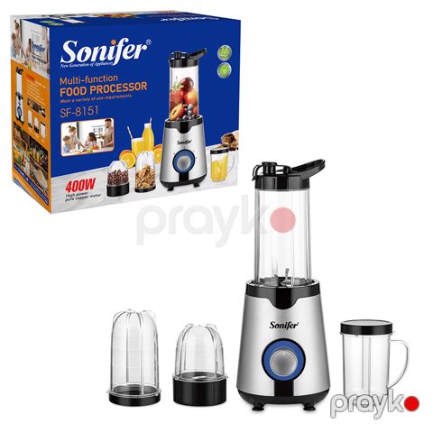 Sonifer SF-8151 — 400W Çoxfunksiyalı Qida Prosessoru, Blender və Şirəçəkən — Bakı