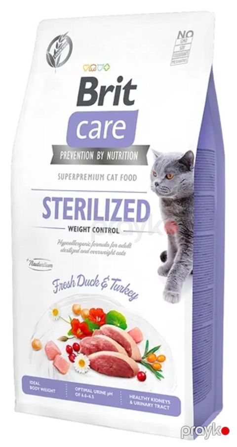Quru yem Brit Care Cat GF Sterilized Weight Control sterilizasiya olunmuş pişiklər üçün 7 kq — Bakı