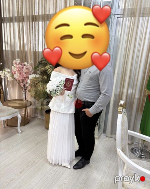 Ağ rəngli zərif nikah/libas dəsti 1 defe Nigaha geyinilib 150 manata — Bakı