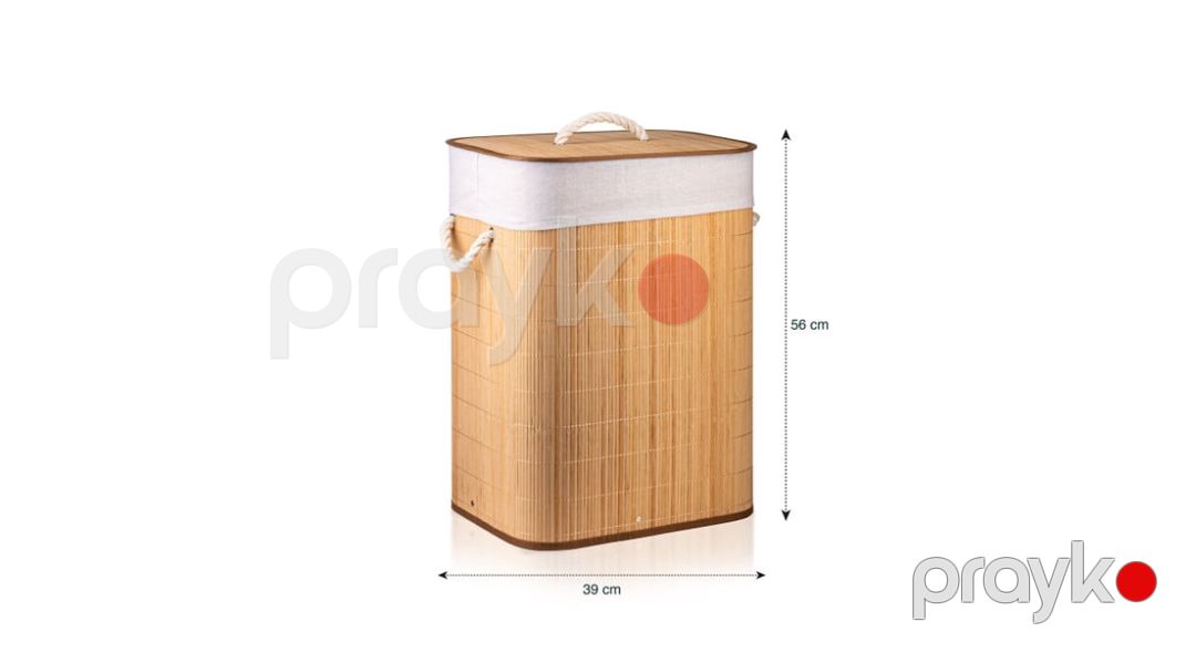 Çamaşır üçün səbət OHM517-1, 39x56 sm, bambuk, bej — Mallar, Bakı (4)