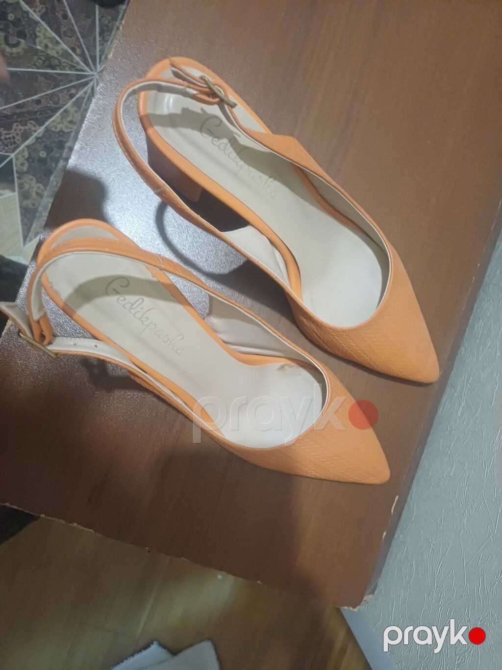 Narıncı rəngli xanım ayaqqabısı – açıq dabanlı slingback model — Tufl, Sumqayıt (2)
