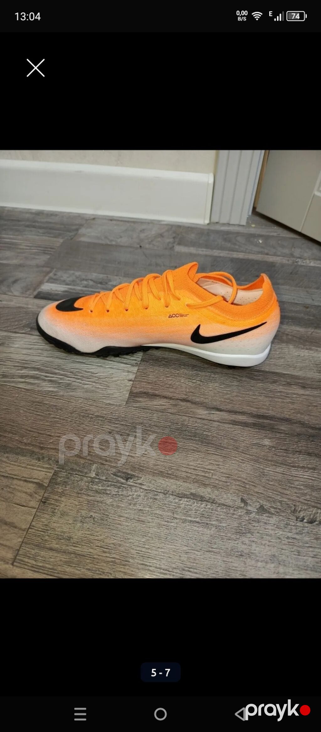 Nike Mercurial Vapor – Narıncı/qara rəngli futbol butsisi (Dişsiz) — Krossovkalar, Bakı (5)