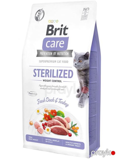 Quru yem Brit Care Cat GF Sterilized Weight Control sterilizasiya edilmiş pişiklər üçün, 500 q, Çəki ilə — Bakı