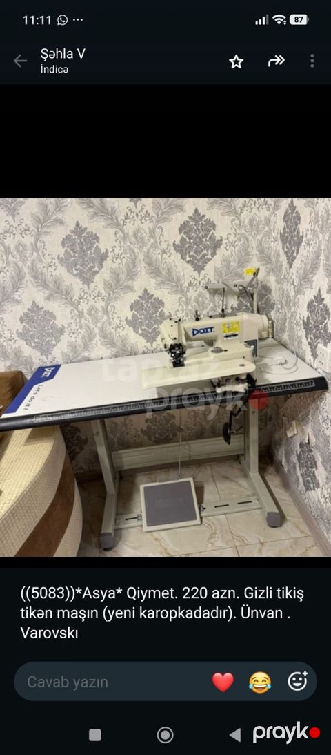 077 613 12 74Gizli tikiş tikən maşın – “Asya” modeli. - Stolüstü — Bakı