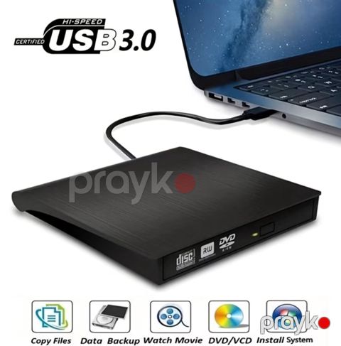 USB 3.0 xarici DVD RW optik drive - USB 3.0 yüksək sürətli qoşulma — Bakı