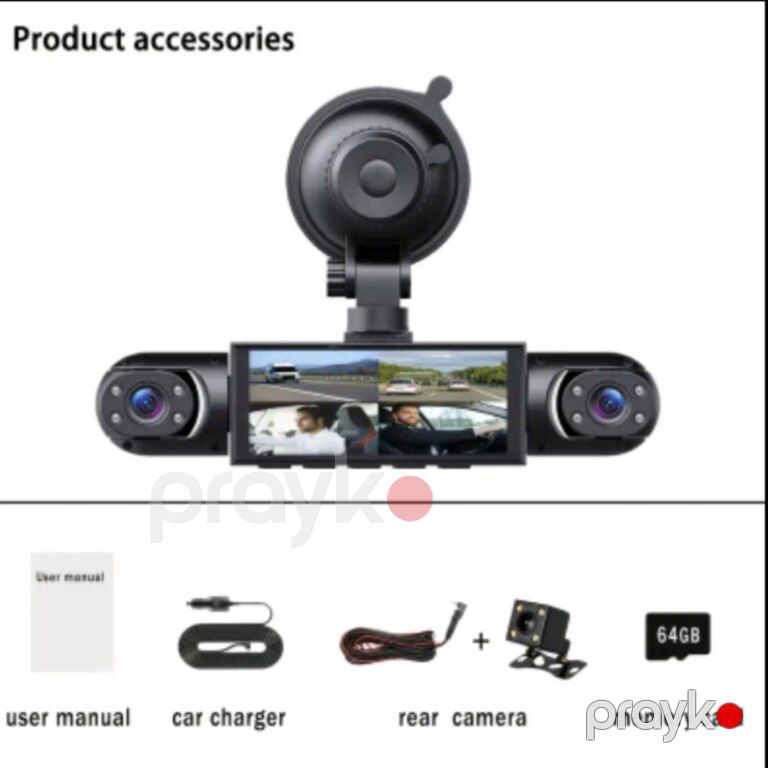 4 Kameralı 1080P Avtomobil DVR + 64GB SD kart — Ehtiyat hissələri və aksesuarlar, Bakı (7)