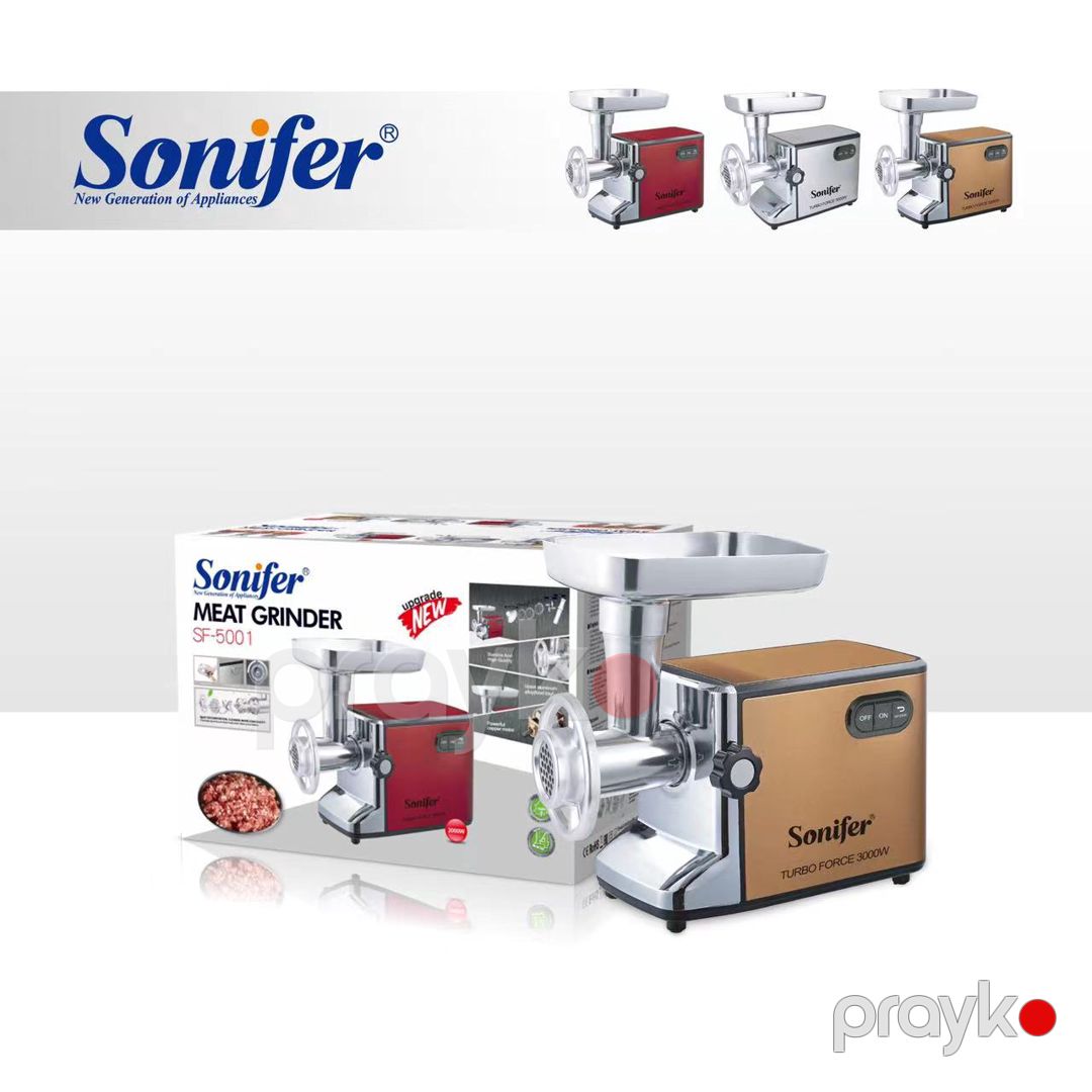 Sonifer SF-5001 3000 Vt gücündə Paslanmayan Poladdan Elektrikli Çoxfunksiyalı Tərəvəz və Ətçəkən Kolbasa dolduran — Ev texnikası, Bakı (6)