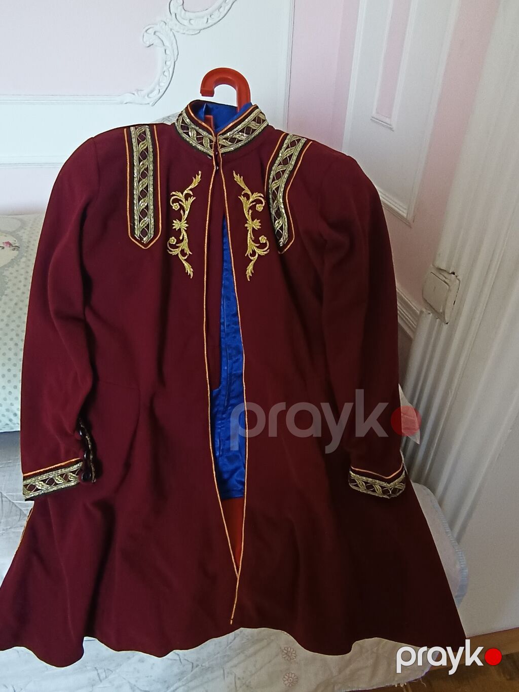 Mərasim və səhnə üçün milli üslubda kişi çuxası - Rəng: tünd bordo — Kişi geyimi, Digah (2)