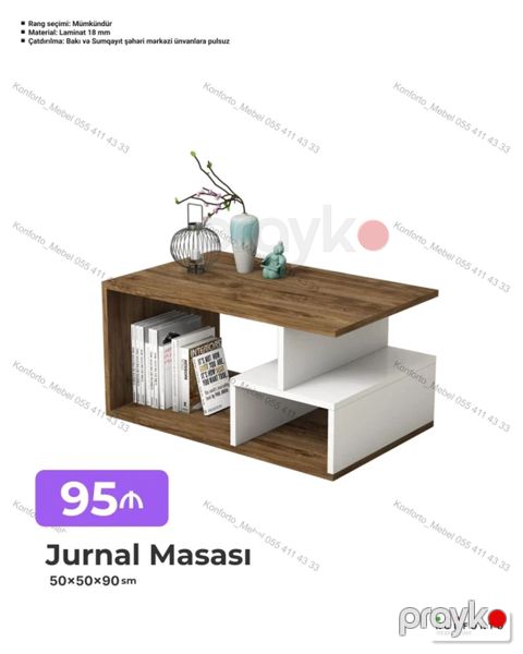 Düz masa, Açılmayan, Təkərsiz, Laminat, Pulsuz quraşdırılma — Bakı