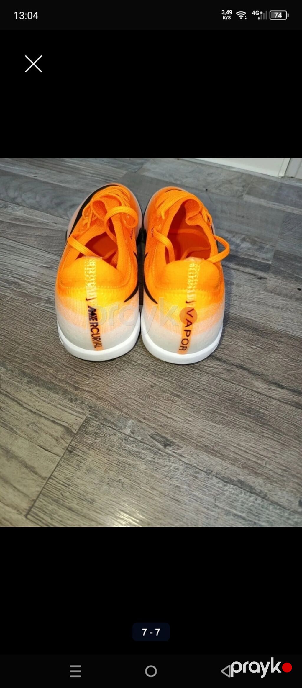 Nike Mercurial Vapor – Narıncı/qara rəngli futbol butsisi (Dişsiz) — Krossovkalar, Bakı (7)