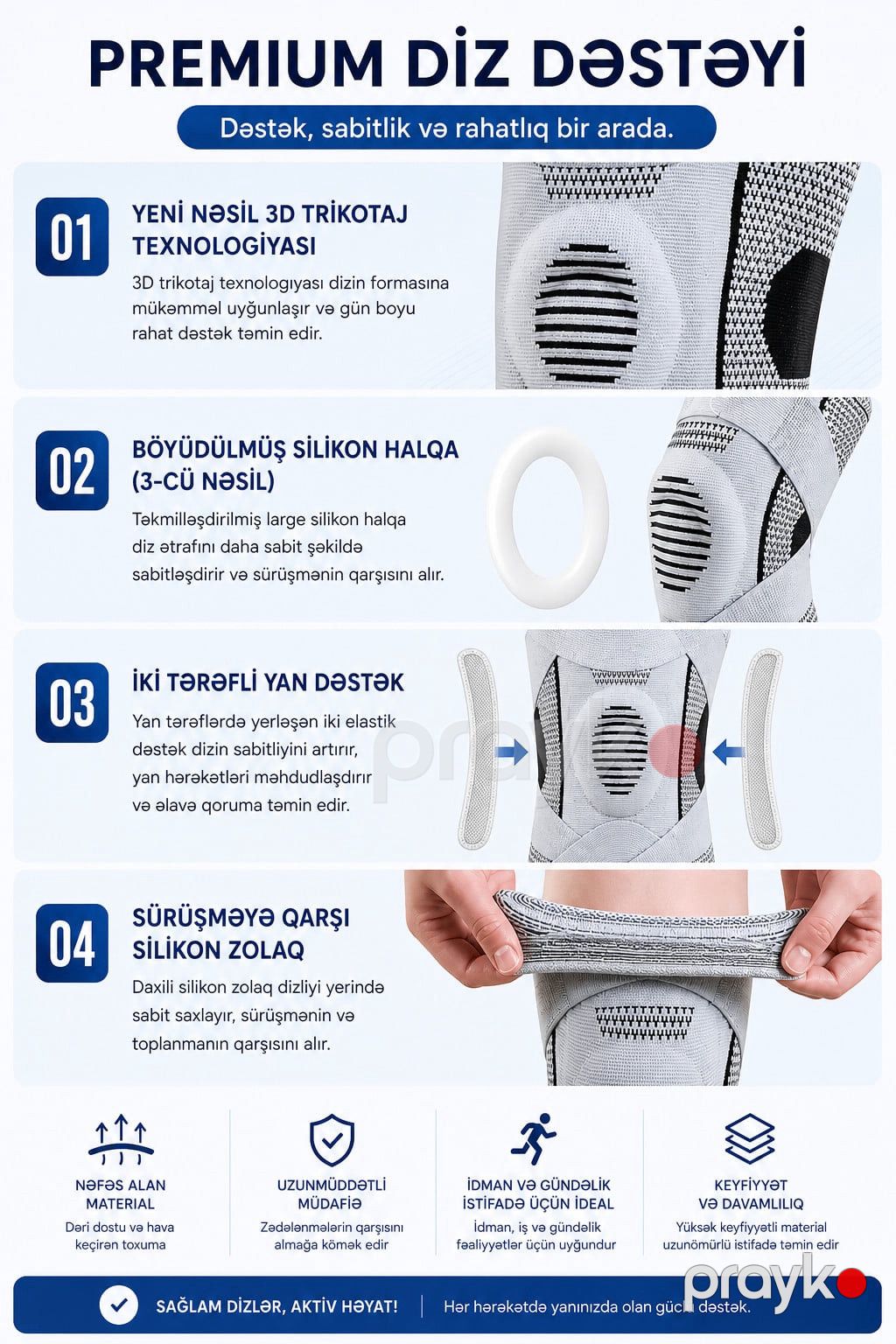 Diz qoruyucusu, boz, ölçü S, 1 əd — Mallar, Bakı (2)