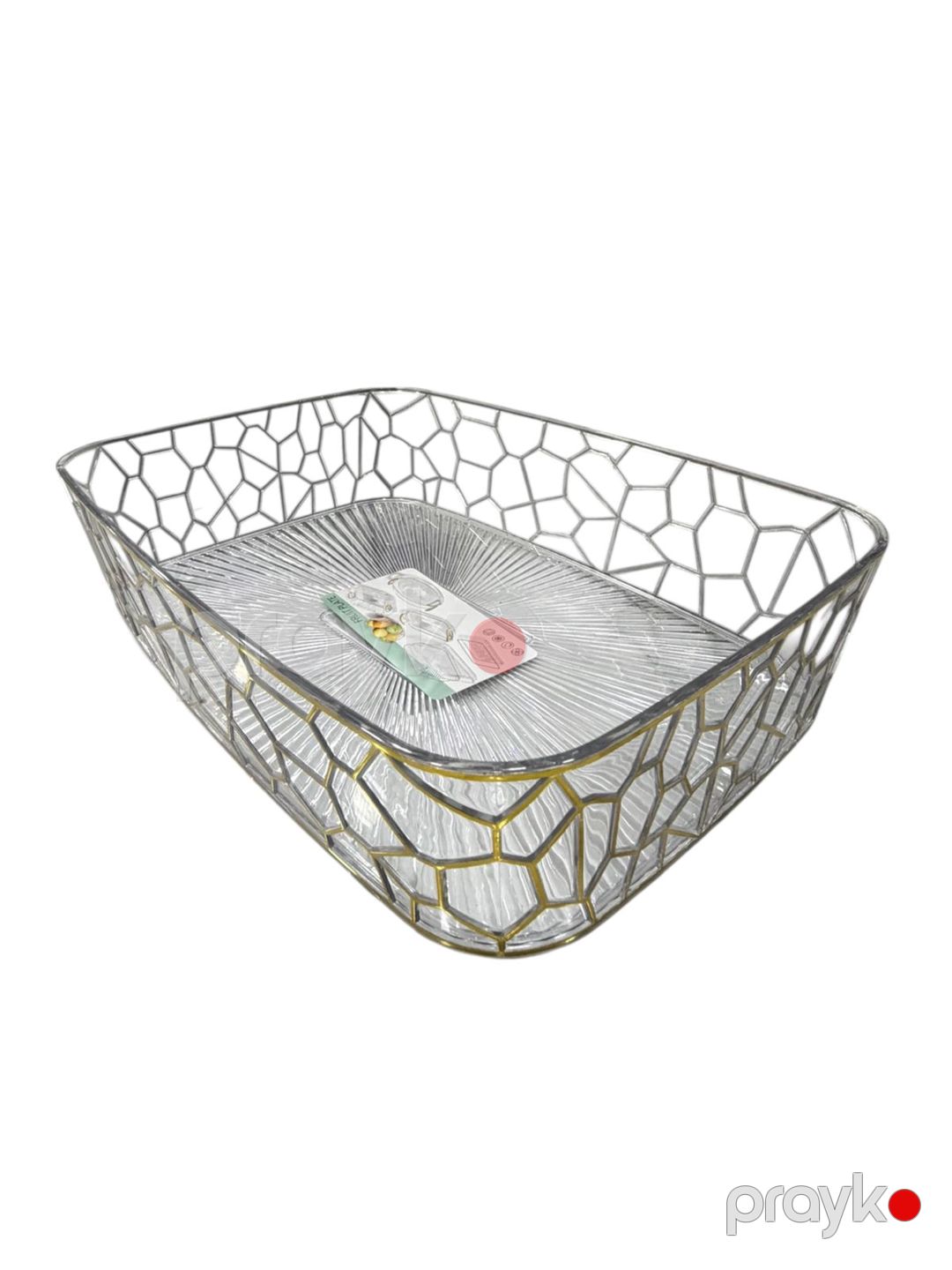 Meyvə qabı 1909494, plastik, şəffaf/qızılı, 19x29x7 sm — Mallar, Bakı (3)