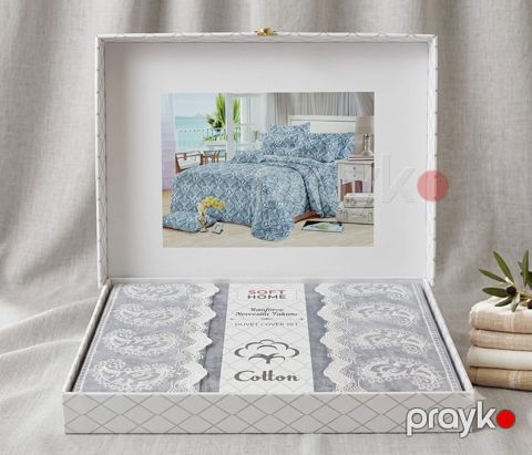 Yataq dəsti, İkinəfərlik, Pambıq, Krem, Yorğan üzü 220x240 sm, Mələfə 200x220 sm, Yastıq üzü 2 əd 50x70 sm — Bakı