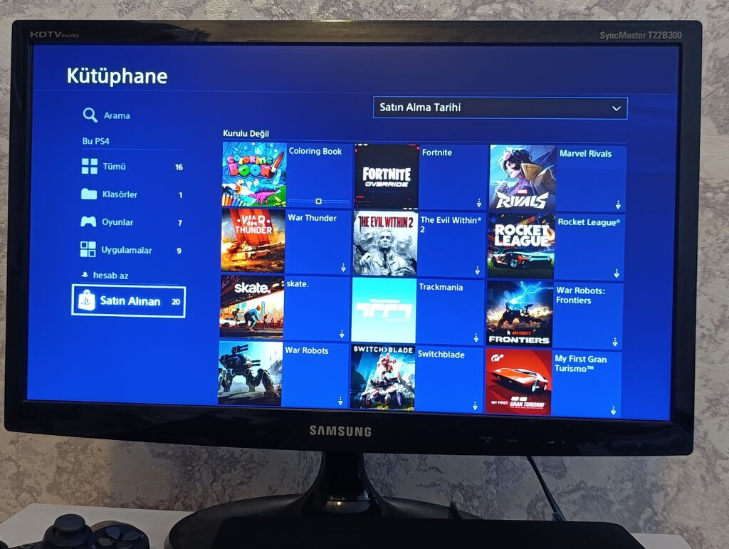 PS4 slim 500gb az işlənmiş, əla vəziyətdə +2 pult+20 oyun hesab şifrə — Oyun konsolları, Bakı (5)