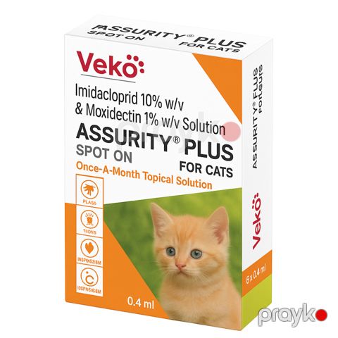 Daxili və xarici parazitlərə qarşı Veko damcıları, 4 kq-a qədər pişiklər üçün, 0.4 ml — Bakı