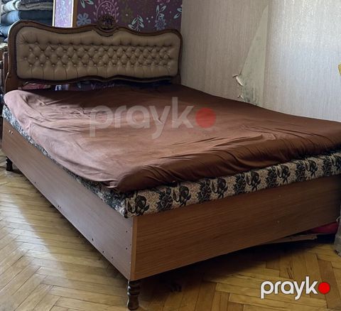 Taxta karkaslı iki nəfərlik çarpayı - Material: ağac karkas — Bakı