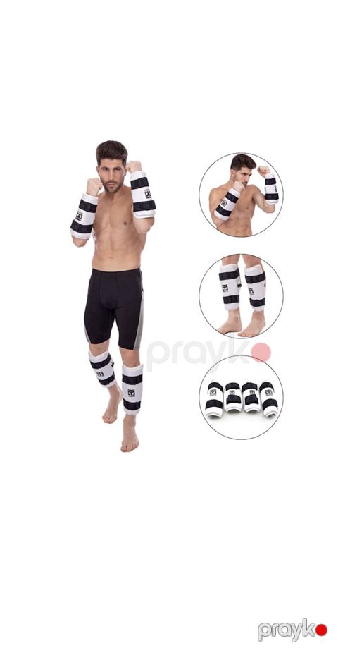 Taekvando üçün diz və dirsək qoruyuculari M, ağ, polyester/PVC/silikon — Bakı