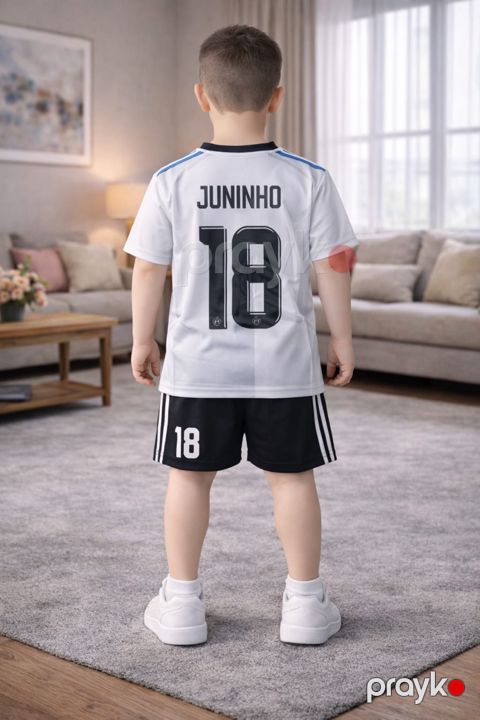 Uşaq futbol dəsti Juninho 18, ağ/qara, polyester, ölçü 14 yaş — Bakı