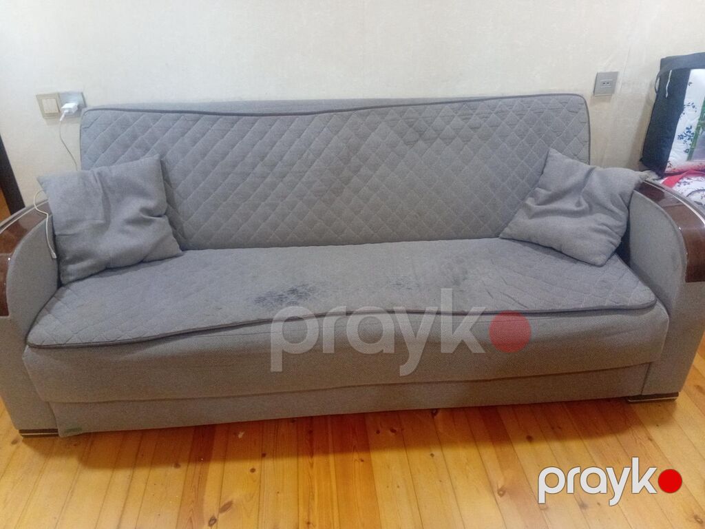 Qonaq otağı üçün mebel və elektronika dəsti - Divan + 2 kreslo: Boz — Qonaq otağı üçün, Masazır (3)