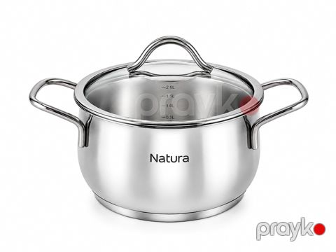 Qazan Natura, polad, 18 sm, 2.5 L — Bakı