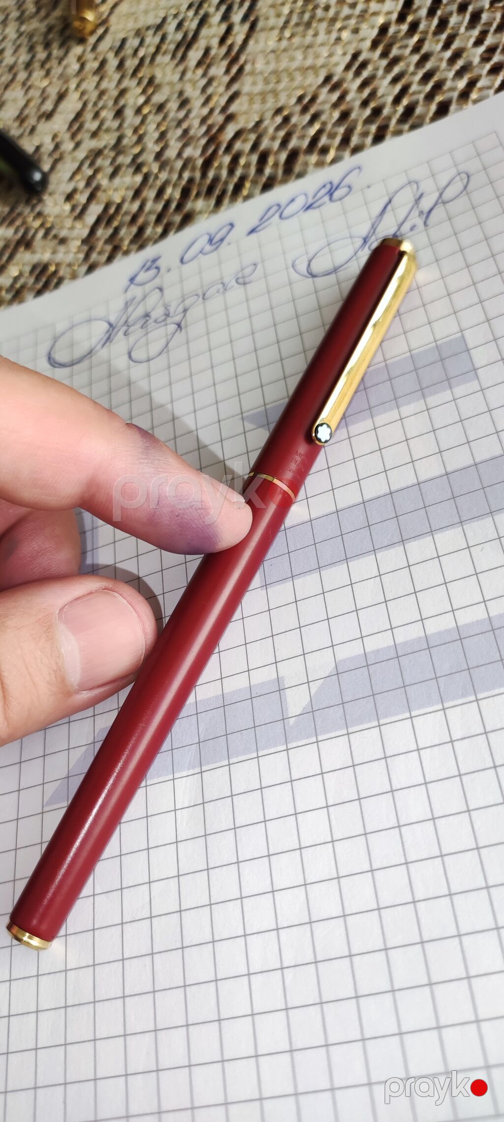 Montblanc qələm – qırmızı gövdə, qızılı detallı - Növ: şəbəd tipli — Ofis malları, Bakı (5)